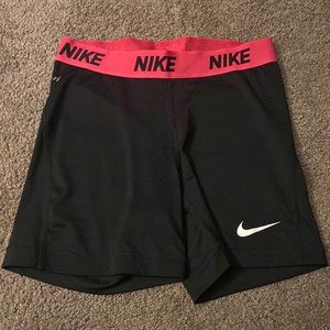 Nike Pros with pink waist band